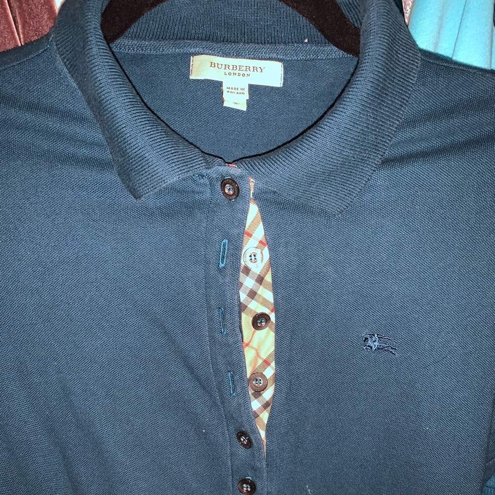 Burberry Logo polo shirt. Unique Teal Colour. Sm